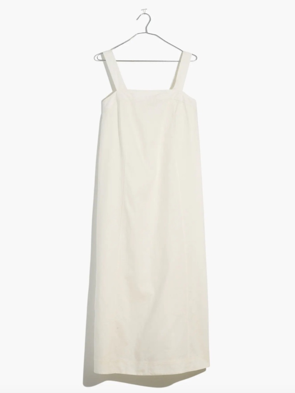 Linen-Cotton Princess-Seamed Midi Dress in Lighthouse